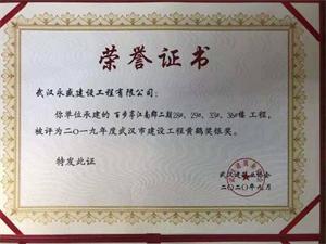 武汉市建设工程黄鹤奖银奖